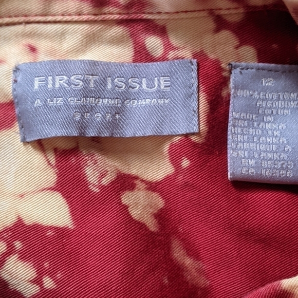 Bleach Dyed Red Jacket Cotton Size 12 First Issue - Picture 2 of 4